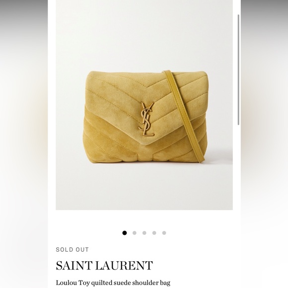 SAINT LAURENT
Loulou Toy quilted suede shoulder bag Yellow Color Brand New - Picture 8 of 8